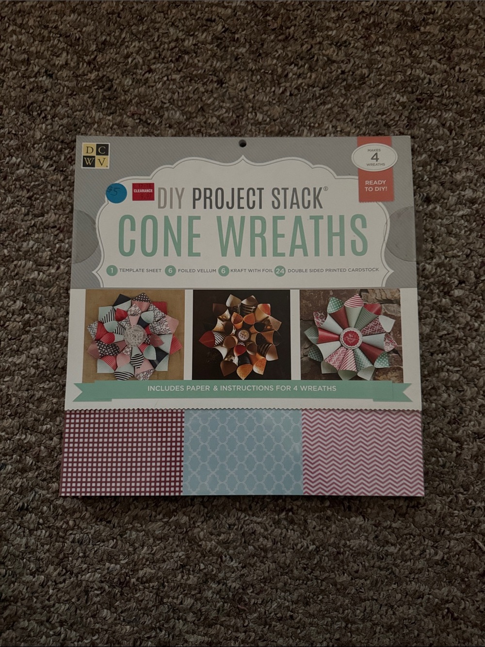 DIY Project Stack Cone Wreaths - Mint, Pink, Blue